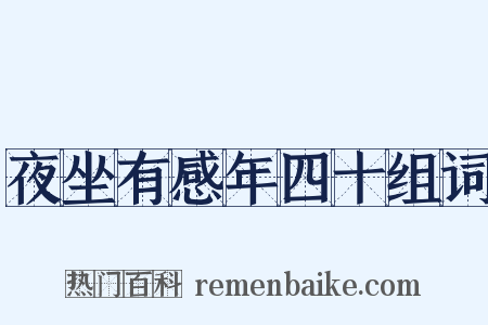 夜坐有感年四十组词是什么意思的图片